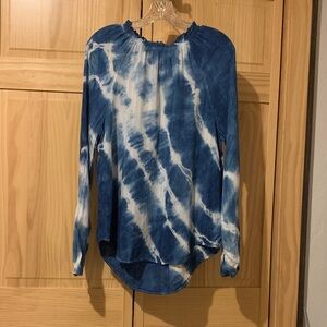 Cloth & Stone Indigo Blue Tie-Dye Blouse